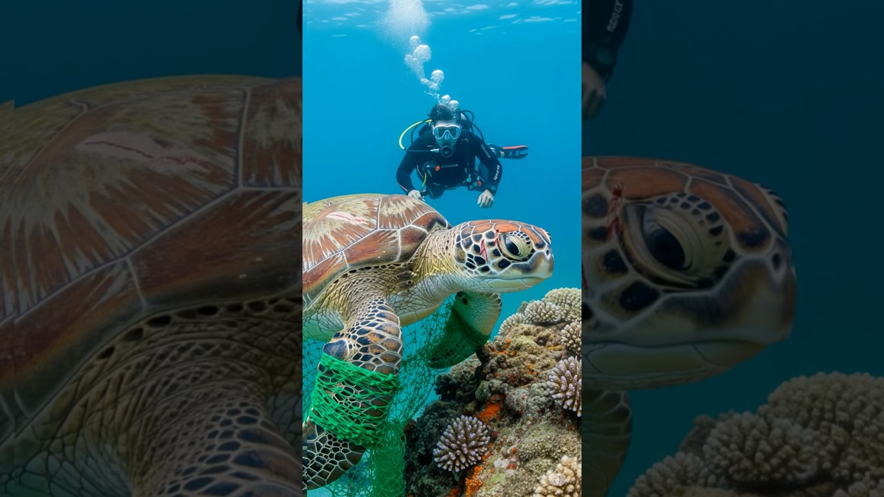 Giant Sea Turtle Finally Rescued! 🐢 