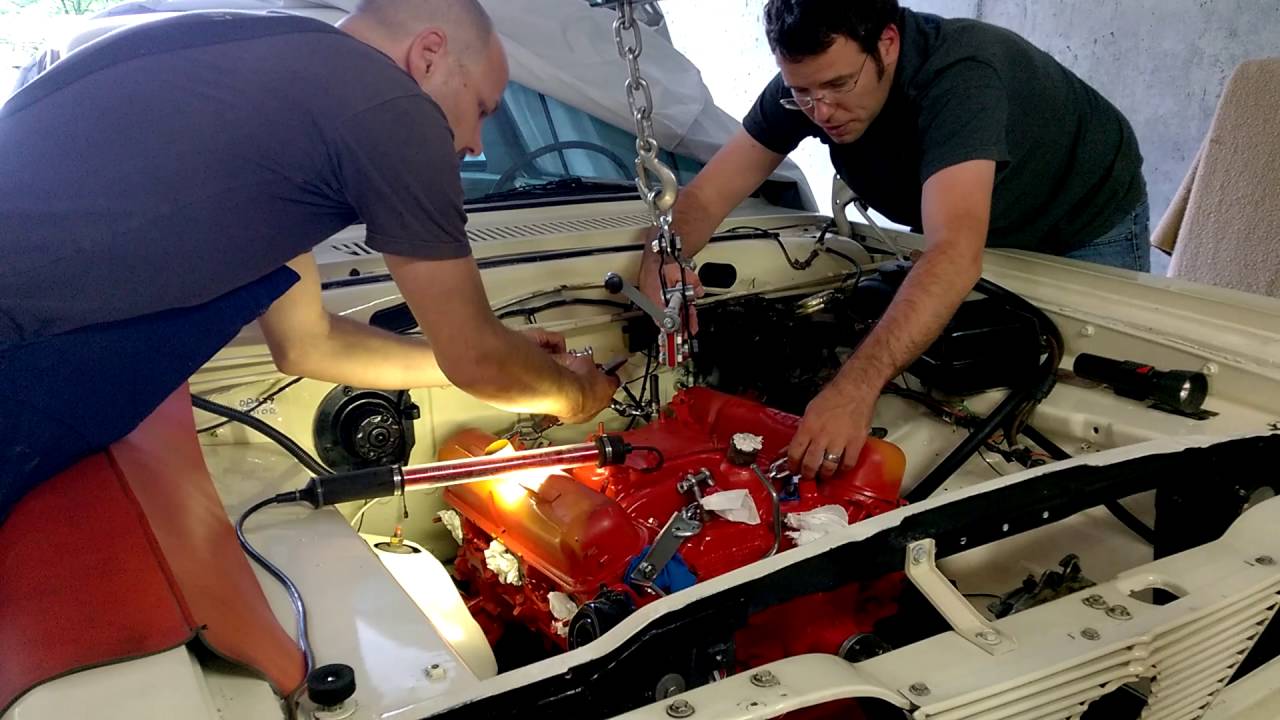 1966 273 Mopar Commando Engine installing Part 3 - YouTube