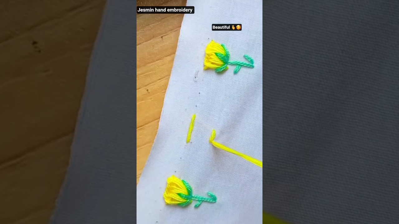 beautiful flowers embroidery tutorial on border