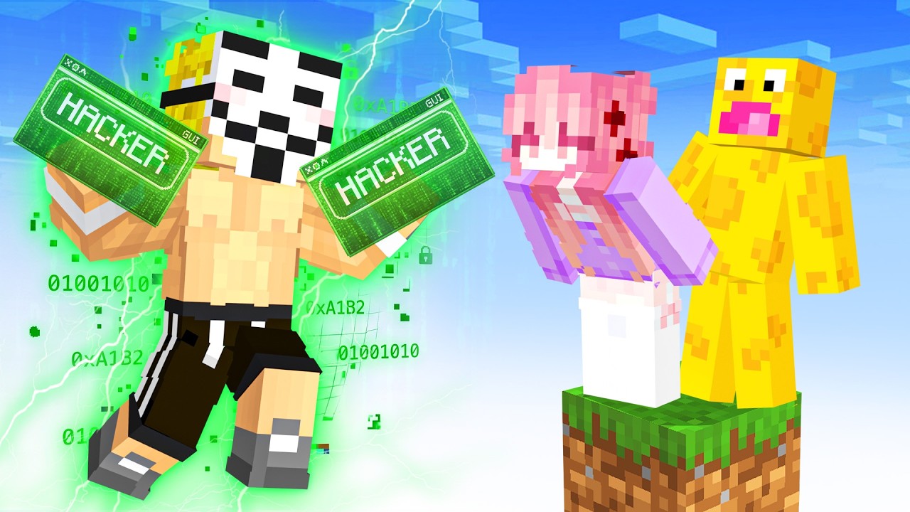 Usé HACKS en UN BLOQUE para TROLLEAR a Mis AMIGOS en Minecraft