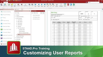 User Reports in STAAD.Pro 2023
