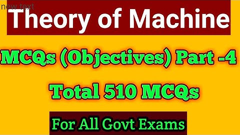TOM MCQ Part 4|Objectives of Theory of Machine| MCQ Mechanical| TOM| DOM