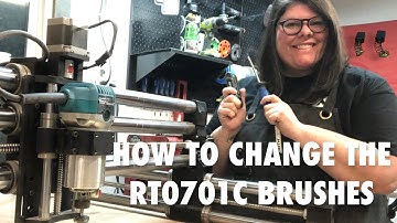 How to change the brushes on the Makita RTO701C compact router.