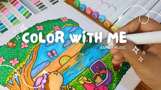 Color with Me ASMR Cute Capybara Cozy Corner by Coco Wyo using Ohuhu Markers