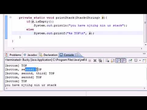Intermediate Java Tutorial  - 14 -  Stacks, push, pop