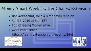 Money Smart Week with #eXaschat!