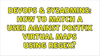 Celebrity DevOps & SysAdmins: How to match a user against postfix virtual maps using regex? (2 Solutions!!) Profile