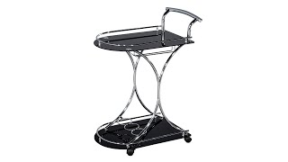 CE-3498 Modern Black and Metal Bar Cart Trolley