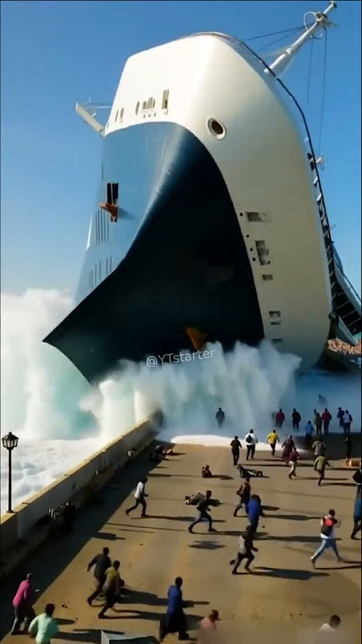 Detik Detik Kapal Raksasa Terguling Saat Hindari Dermaga #shorts