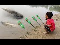 New Best Hook Fishing Video | Traditional Boy Hunting Big Fish With Hook By River #fishing