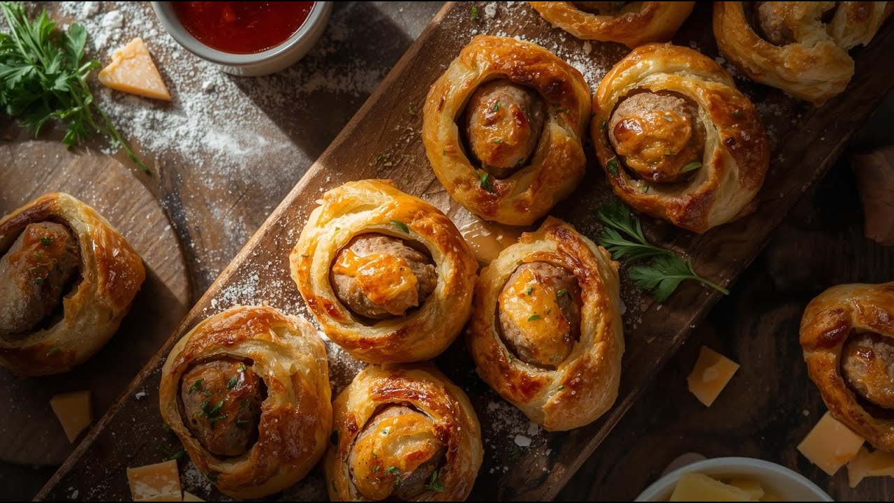 Простые закуски для вечеринки! Сосиски в тесте и сырные завитушки из теста