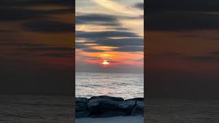 Sunrise and a view of the Atlantic Ocean at Long Beach ,New York.