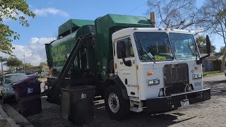 Waste Management: 3 Peterbilt and Autocar Amreps Garbage Trucks on heavy recycling!!!!