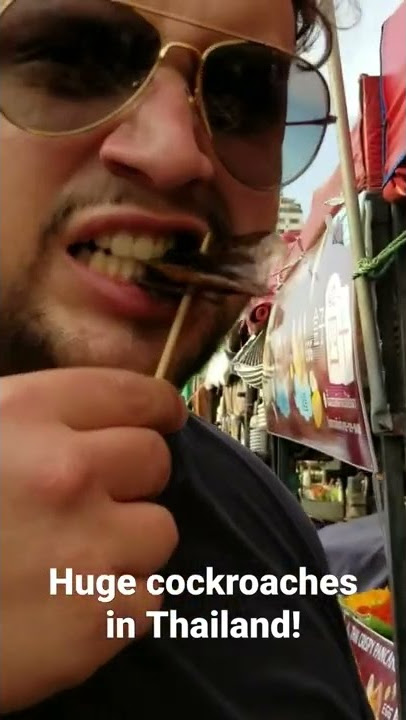 Eating a HUGE cockroach in Thailand 🇹🇭