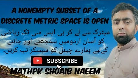 A nonempty subset of a discrete metric space is open