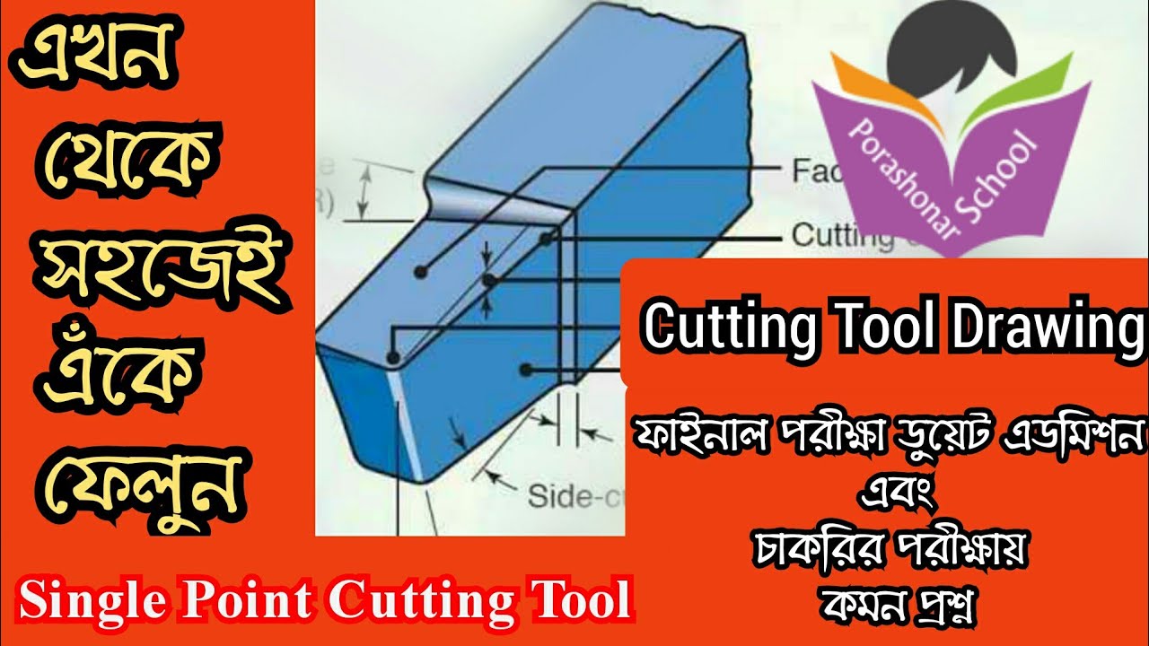 How To Draw a Single  Point cutting tool in easy way || Tool Signature কাটিং টুলের চিত্র অংকন পদ্ধতি