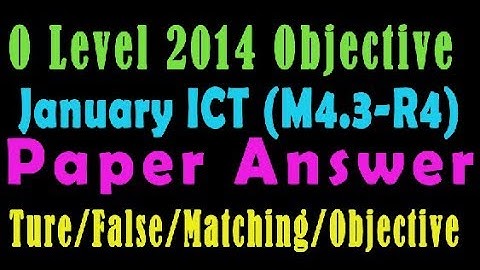O Level Doeacc/Nielit  2014 January Solve Question  ICT (M4.3.R4)Paper In English (Objection Type)