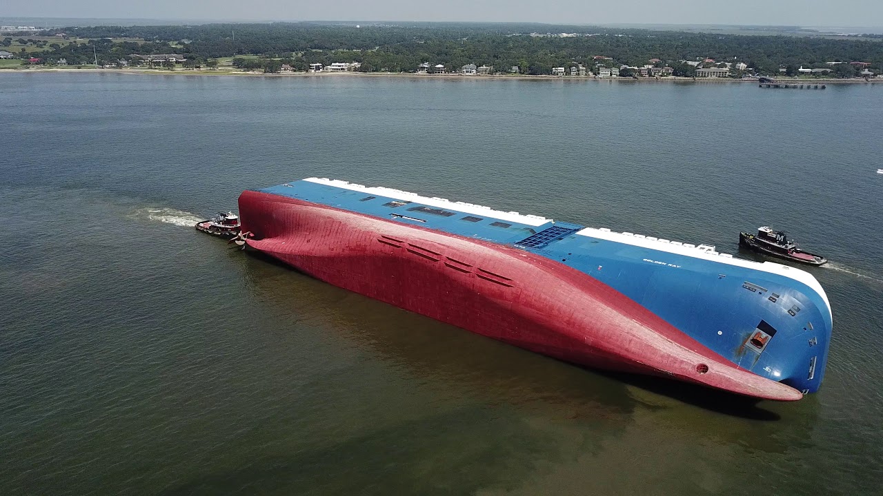 Saint Simons Sound Overturned Ship 1 YouTube