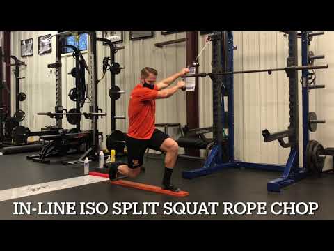 In-Line Iso Split Squat Rope Chop