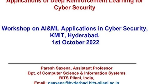 Applications of Deep Reinforcement Learning for Cyber Security