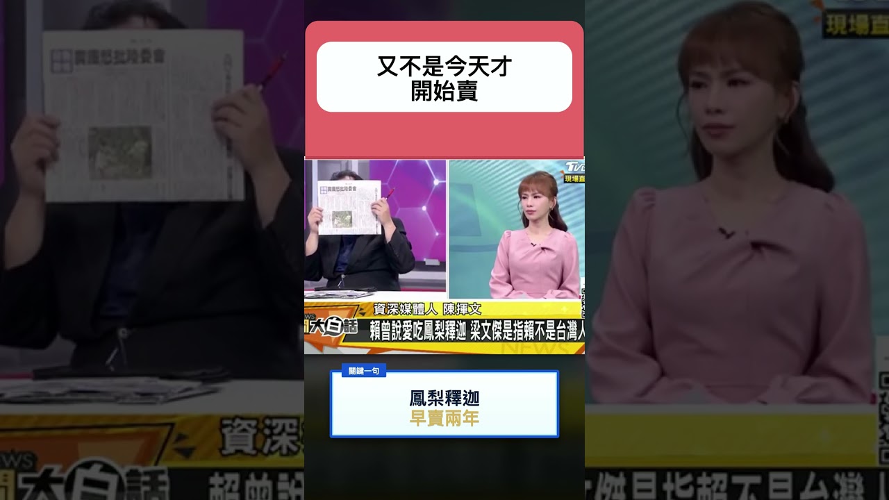陳揮文 | 怒轟賴清德梁文傑別騙人！鳳梨釋迦早賣大陸兩年了？饒慶鈴錄影參加海峽論壇就被修理！