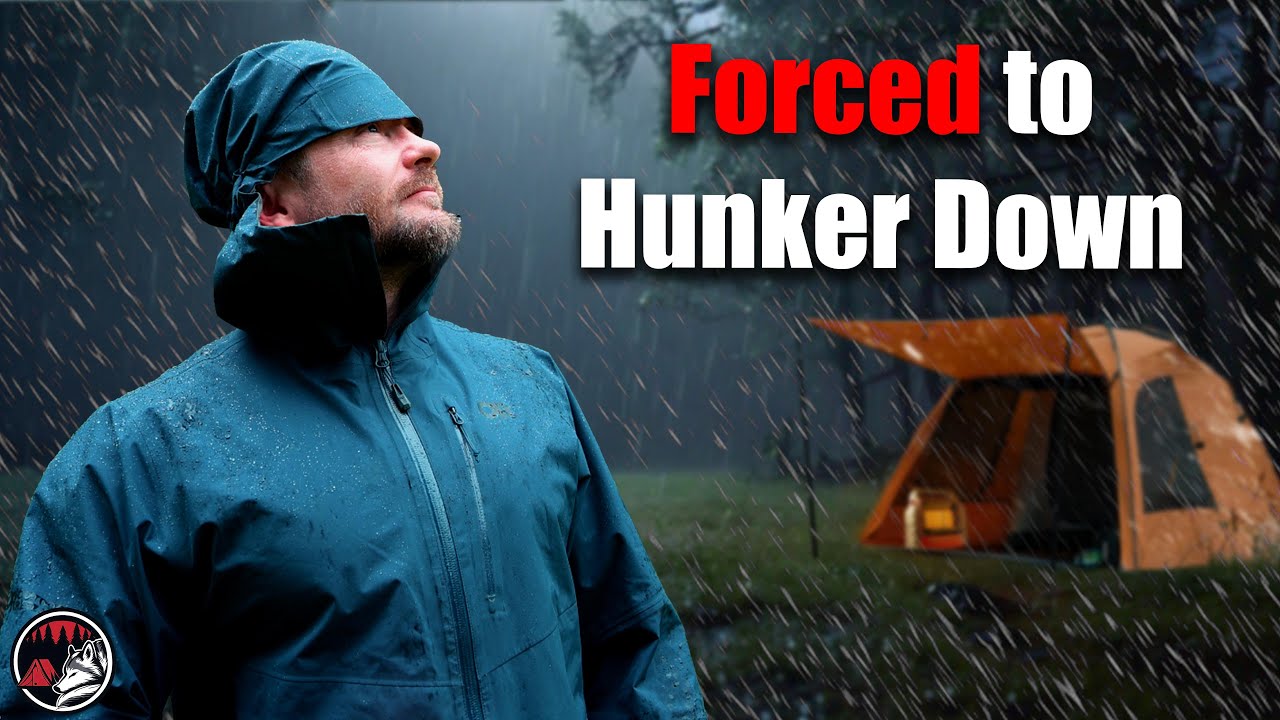 Battling the Storm : Relentless Heavy Rain Camping in a Hot Tent - YouTube