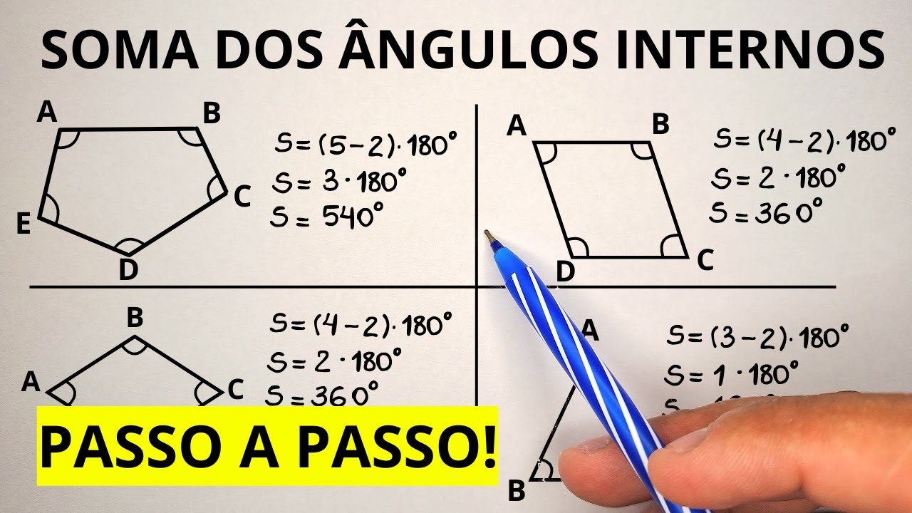 SOMA DOS ÂNGULOS INTERNOS |  POLÍGONOS | É MUITO FÁCIL!