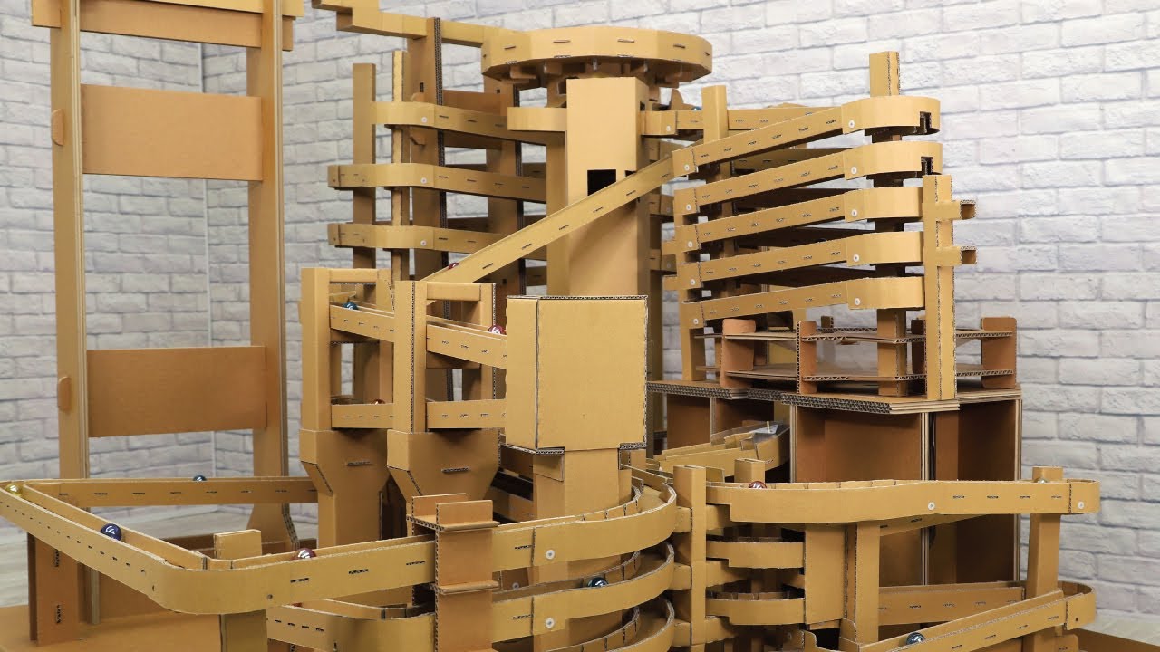 Giant Cardboard Marble Run  #shorts