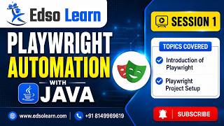 Playwright with Java Automation Testing | Introduction, Project Setup | session 1 | Edso Learn