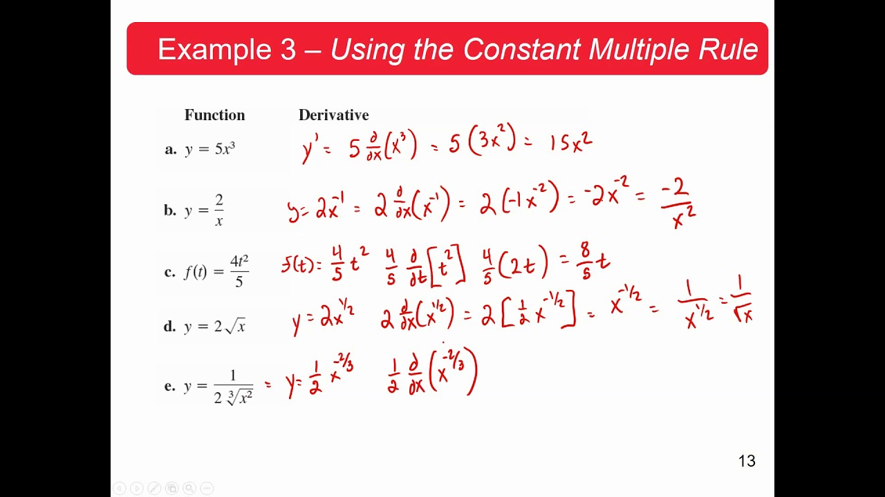 Constant Multiple Rule YouTube