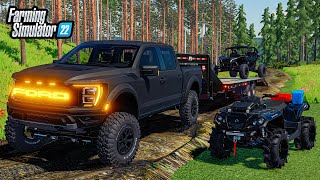 ALL 'BLACKED OUT' MUDDING SETUP! (LIFTED TRUCK + RZR) | FS22