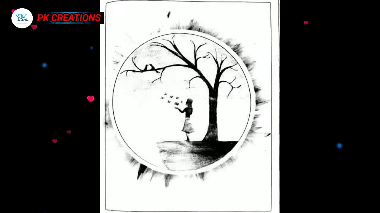 How to draw a girl with butterfly in moonlight for beginners pencil sketch YouTube