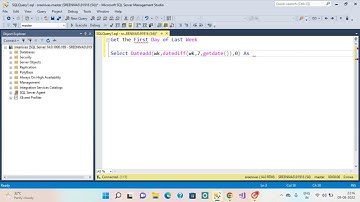 How to get the first day of last week | SQL Server | Date Time