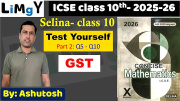 Selina Class 10 chapter 1- GST | Test Yourself: Q5 to Q10 | Concise Mathematics #icseclass10maths