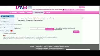 TMB - Transaction Password Registration