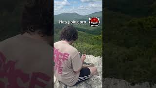 Playing Geometry Dash on a cliff @SpeedyMuffinYT