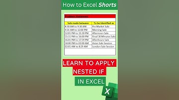 Use Nested IF in Excel | Time in a range #shorts #youtubeshorts #excel  #time #excelformulas #if