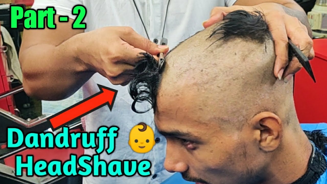 Headshave / How to Dandruff HeadShave in Hindi/ Dandruff Removal Headshave/Straight Razor Headshave