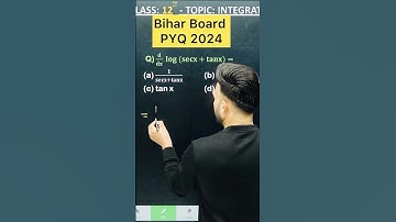 1 Marks Question || Bihar Board PYQ 2024 | Differentiation Chapter 5 Class 12 Board Exam 2025