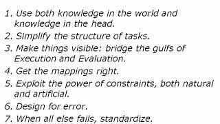 Norman's 7 principles
