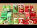 Mixing”Green Pringles VS Red Pringles” Makeup,parts,Into Slime!Satisfying Slime Video!★ASMR★
