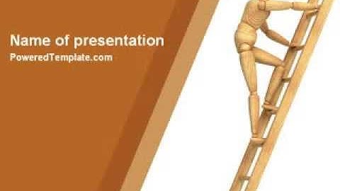 Climbing Up On the Ladder PowerPoint Template by PoweredTemplate.com