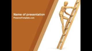 Climbing Up On the Ladder PowerPoint Template by PoweredTemplate.com