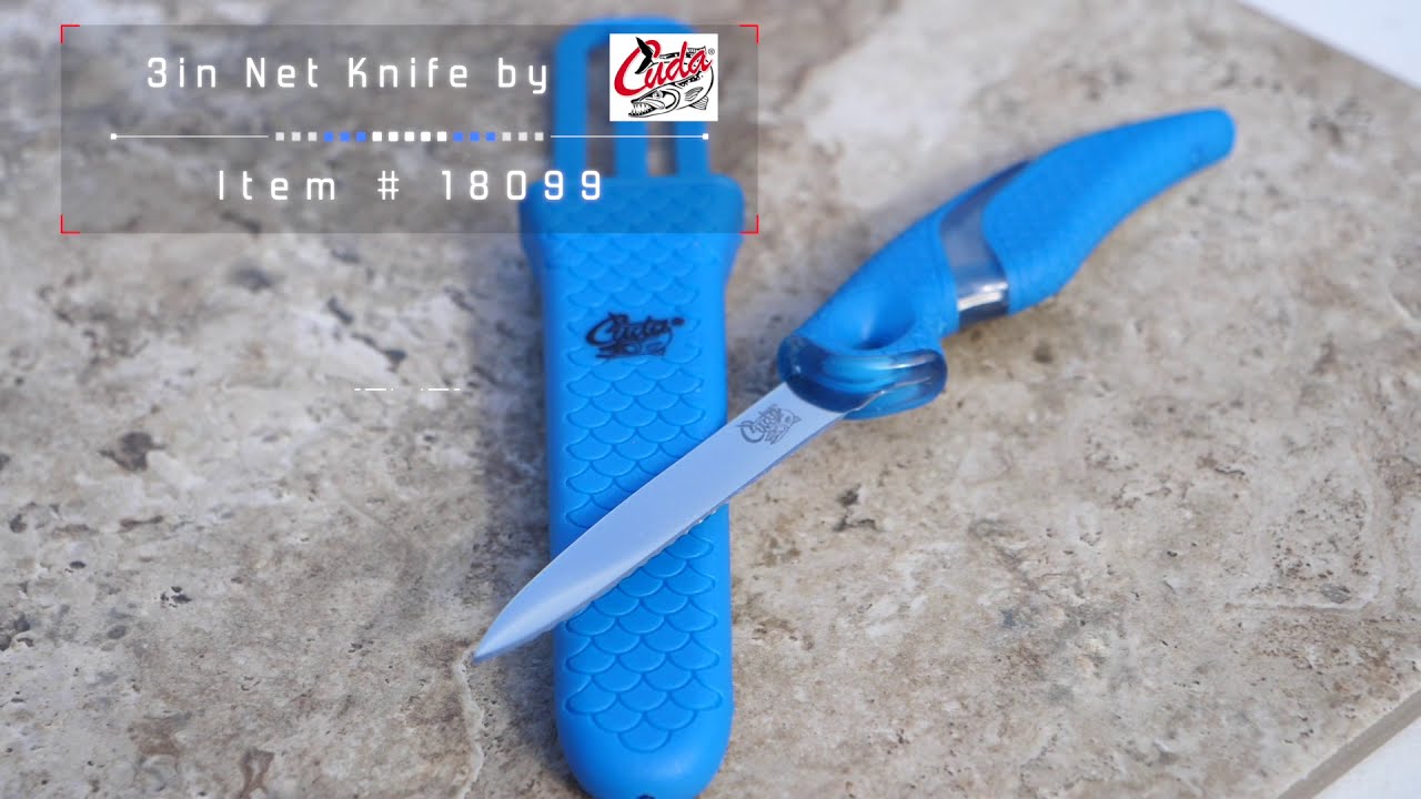 Cuda 3 Titanium Bonded Net Knife with Sheath - Knives & Descalers - Cuda