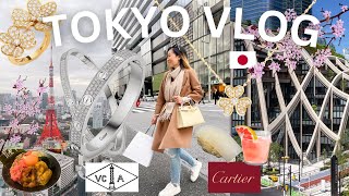 TOKYO VLOG | VCA CARTIER SHOPPING W price | Tokyo Tower, Azabudai hills, Ginza, cherry blossom etc