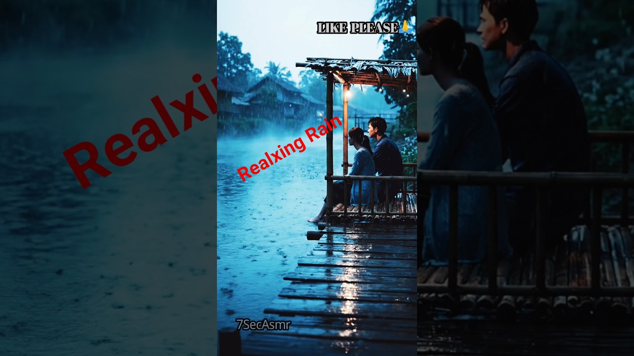 Rain Beside Riverside Dock 🌧️ | Cinematic Countryside Love Scene in Japan 🇯🇵