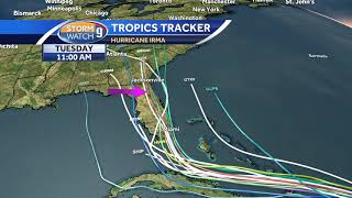Hurricane Irma's current track sends it toward southern Florida