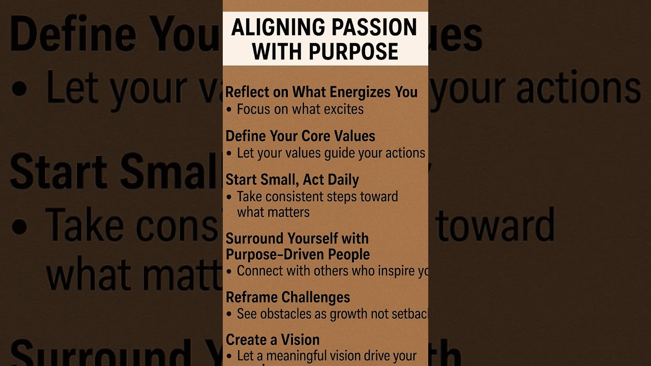 Aligning Passion With Your Purpose.
