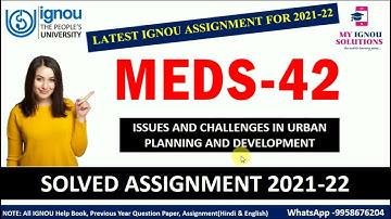 MEDS 42 Solved Assignment 2021-22 | Issues and Challenges in Urban Planning And Development | IGNOU