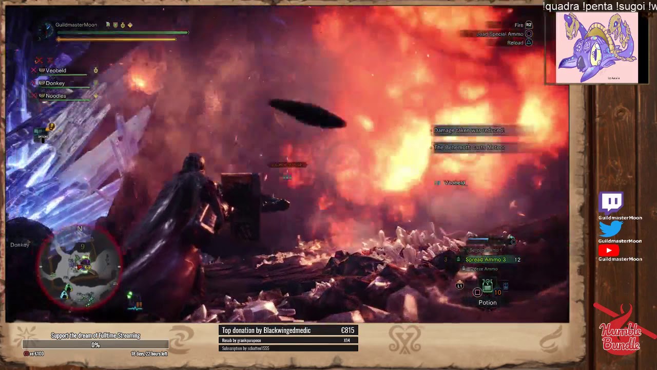 Monster Hunter World | Killing Extreme Behemoth with friends! | HBG Tank